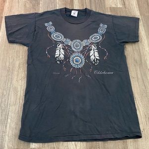 Vintage Oklahoma Indian Necklace Single stitched M